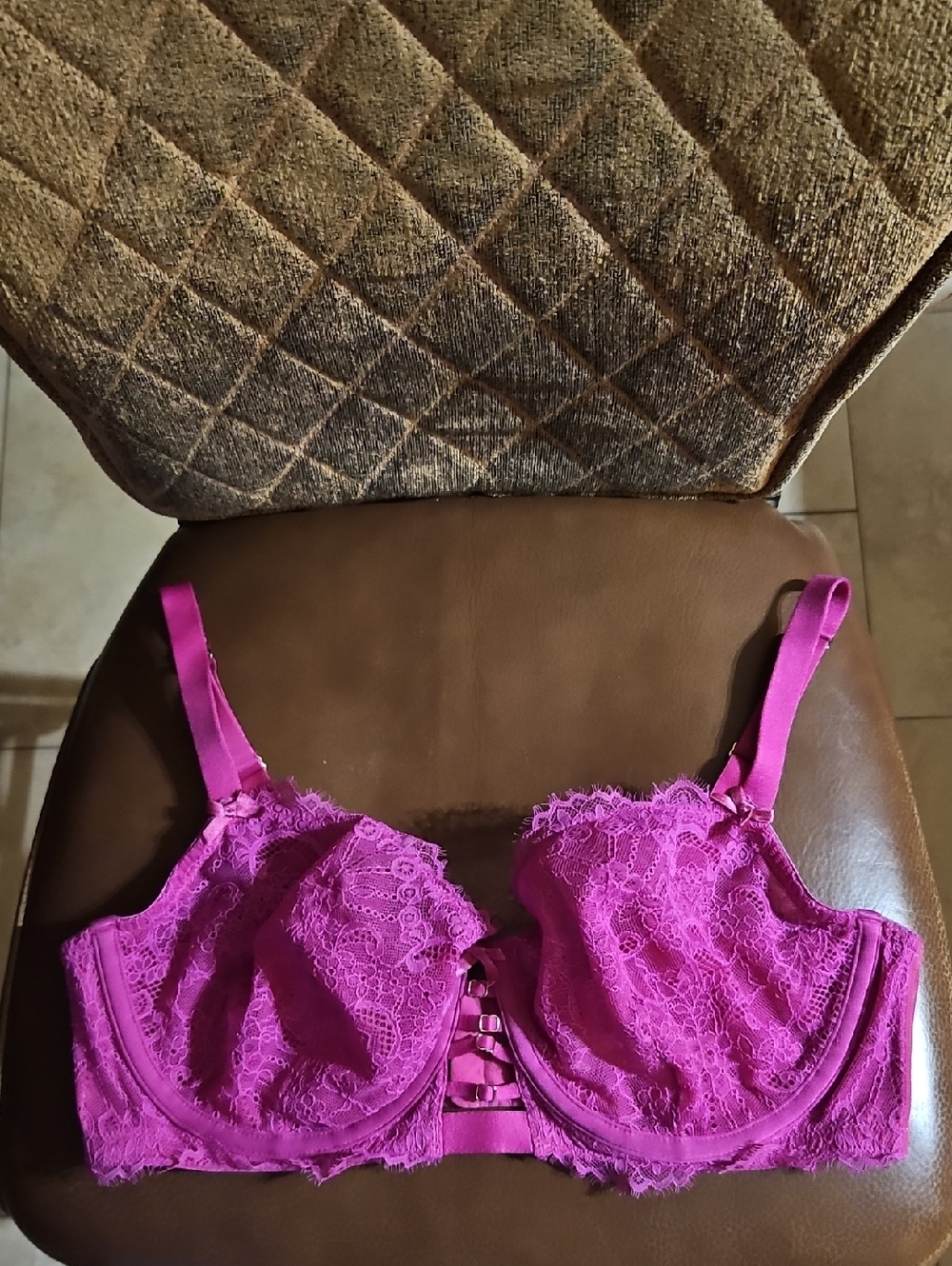 Cacique Lane Bryant Unlined Balconette Underwire Pink Floral Lace Sheer Bra